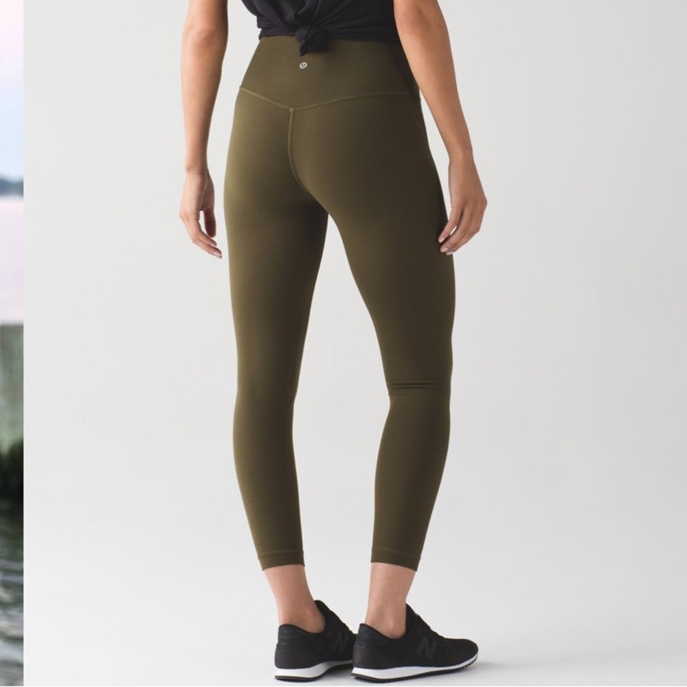 Military green lululemon leggings size 10
